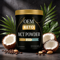 Poudre MCT Keto Noire et Dorée 300g avec Prébiotiques et Probiotiques, Nutrition Orale Faible en Glucides pour Adultes, Produits de Beauté OEM