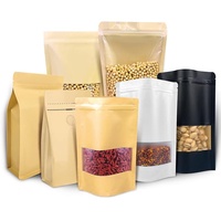 Sachet Doypack en Mylar plastique et papier Kraft avec fermeture Ziplock et soudure latérale pour thé aux fleurs, quinoa, céréales complètes, noix de muscade, bonbons gélifiés, truffes, feuilles