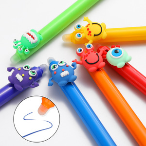 Penna Cancellabile Personalizzata con Clip in PVC a Forma di Mostro Cartoon, Penne Cancellabili Kawaii per Bambini, Scuola e Ufficio - Product Image 2
