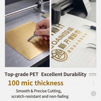 Vinilo de PVC plateado espejo fácil de despegar, troquelado con plotter, para decoración de escaparates, letreros de tiendas y comercios.