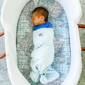 oval tempat tidur kasur Suppliers-Baru Kustom Cetak Regang Bayi Buaian Kasur Buaian Seprai Tempat Tidur Bayi Moses Keranjang Buaian Lembar Dipasang