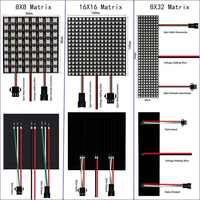 Panel de Matriz LED WS2812B de 5V CC, Flexible, 8x8, 8x16, 8x32 LED, Programable Digitalmente, Direccionable Individualmente, Pantalla a Todo Color