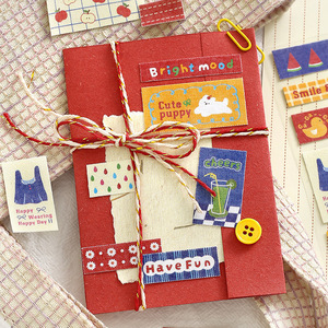 1 autocollant par paquet, marqueurs à dos en tissu, matériaux d'étiquetage mignons et autocollants illustrés polyvalents pour le <span class=keywords><strong>scrapbooking</strong></span> - Product Image 4