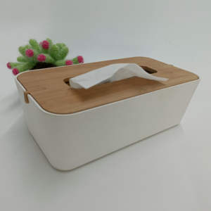 Porte-boîte à mouchoirs en fibre de bambou durable avec logo personnalisé, conteneur de rangement écologique pour serviettes en <span class=keywords><strong>papier</strong></span> et serviettes de table - Product Image 3