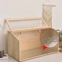 Boîte d'alimentation pour poulets en bois massif, style naturel, petite race, design amovible, ventilée, respirante, facile à nettoyer