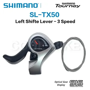Manettes de vitesse <span class=keywords><strong>Shimano</strong></span> Tourney SIS SL TX50 pour vélo, 3x6s, 3x7s, 3 vitesses gauche, 6 vitesses droite, 7 vitesses, 18/21 vitesses, paire de leviers de vitesse SL TX50 avec câble - Product Image 2