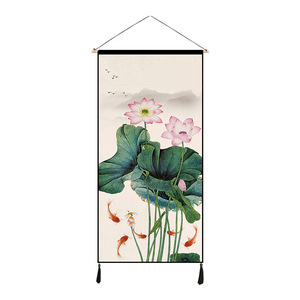 Pittura decorativa moderna del fiore di loto dipinto della parete del laghetto di loto stile cinese - Product Image 5