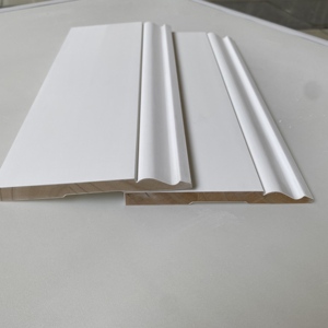 <b>Primed</b> Radiata Pine Skirting Baseboard Trim with Led Light Baseboard Trim Modern Smooth Surface Moisture Proof Building - Product Image 1