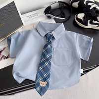 Ensemble d'uniformes scolaires d'été personnalisés pour garçons et filles, chemise d'uniforme à manches courtes pour les élèves du primaire et du collège