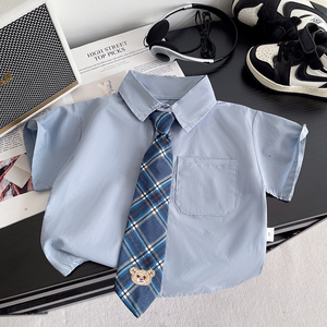 Ensemble d'uniformes scolaires d'été personnalisés pour garçons et filles, chemise d'uniforme à manches courtes pour les élèves du primaire et du collège - Product Image 4