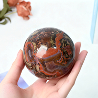 Vente en gros de pierres de guérison spirituelle en cristal poli, boule d'agate argentée pour la décoration