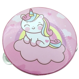 Wholesale Pink Unicorn Cartoon Tambourine Single Row Stainless Steel Jingles Drumhead Orff Percussion Instrument For Kids - Product Image 1