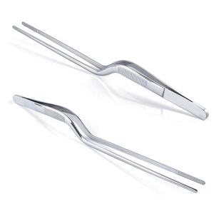 China Factory UTILITY Kulinarische Zange <span class=keywords><strong>8</strong></span> Zoll Edelstahl Offset Beschichtung Barman Sushi Chef Küchen pinzette - Product Image 3
