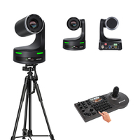 Cámara de Transmisión PTZ 4K WODWIN WIN-J86AKN /SDI/PoE con Luz Tally, Controlador de Joystick de un Solo Brazo, Lente 12X/20X, Sistema de Conferencia