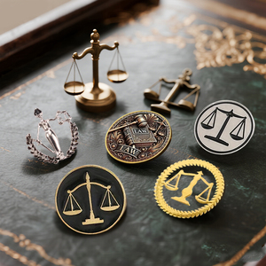 Broches de Solapa Personalizados con la Escala de la Justicia, Insignias de Abogado de Metal Esmaltado con Símbolos Jurídicos, Broches de Identidad Profesional, Regalos para Ceremonias Legales - Product Image 4