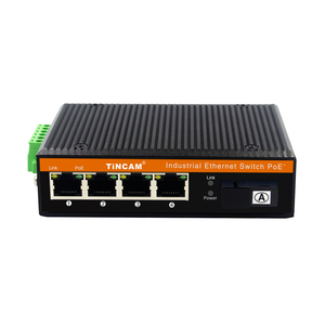 TiNCAM PoE 산업용 네트워크 스위치 1 * SC + 4 * RJ45 단일 모드 단일 섬유 산업용 미디어 변환기 고온 저항 - Product Image 1