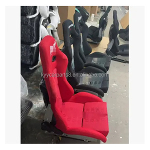 เบาะนั่งรถแข่ง MJ Modified สำหรับรถยนต์ฮอนด้า เบาะนั่งแบบ <span class=keywords><strong>Recaro</strong></span> สีเหลืองคาร์บอนไฟเบอร์ หุ้มผ้ากำมะหยี่สีแดง - Product Image 2