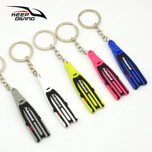 Llavero con Forma de Aletas de Aleación, Colgante de Buceo, Adorno, Recuerdo de Buceo, Tirador de Cremallera, Lapislázuli, PS-034 - Product Image 1