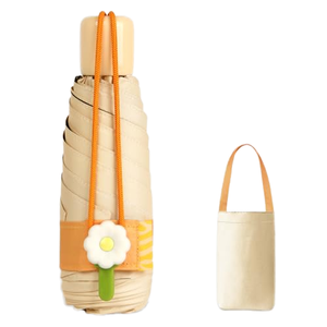 Échantillon Gratuit <span class=keywords><strong>Mini</strong></span> <span class=keywords><strong>Parapluie</strong></span> de Poche Pliant 5 Volets 6 Baleines en Fer et Fibre de Verre Ouverture Automatique Imprimé Floral pour Femme Cadeau Promotionnel de Voyage - Product Image 1