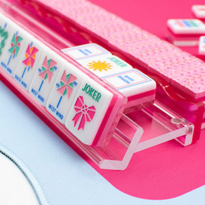 Set di Tessere Mahjong Americano in Acrilico a Quattro Strati con 160 Cristalli, Motivo Disegnato a Mano, Lusso Moderno, Durevole e Portatile - Product Image 4
