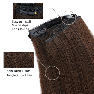 Extensions de cheveux synthétiques blondes à clips Julianna, très vendues, 24 pouces, 7 pièces, 16 clips, sans nœuds, résistantes à la chaleur, vente en gros - Product Image 6