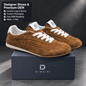 Chaussures de luxe pour hommes et femmes, en daim marron de haute qualité, style rétro, baskets, zapatillas, neuves. - Product Image 1