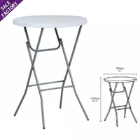 Table Pliante de Banquet Ronde Blanche en Résine Plastique Légère Populaire pour Fête et Mariage