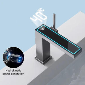 Grifo de <span class=keywords><strong>Lavabo</strong></span> Moderno de Lujo con Pantalla Digital, Monomando y de Instalación en un Solo Orificio para Baño - Product Image 3