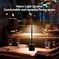 Lampe de table en fer sans fil à commande tactile LED, portable, 3 couleurs, gradation progressive, alimentée par batterie, moderne, rechargeable 5V