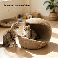Griffoir pour chat en carton en forme de coquille 3D |   Maison pour chat en carton ondulé, lit cachette écologique pour chats petits et moyens