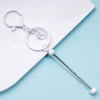 Porte-clés en métal multicolores à personnaliser en gros, avec mousqueton peint par pulvérisation et broche à bille pour la fabrication de stylos à perles DIY