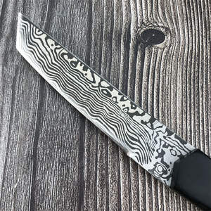 سكين تكتيكي ياباني بمقبض من خشب الأبنوس، شفرة ثابتة من الفولاذ 7Cr13Mov، صلابة 58HRC، للتخييم والصيد - Product Image 3