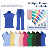 NIAAHINN Ensembles de blouses médicales pour femmes à col en V profond, design tendance, nouveau modèle, colorés, à manches courtes, vente en gros