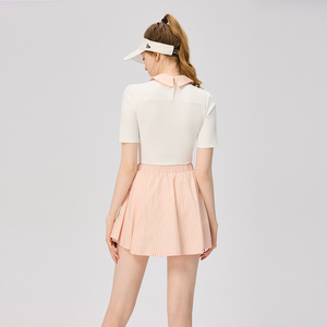 Ensemble de vêtements de sport pour femmes Aoyema, printemps-été, avec poches sur les shorts, col polo, polo à manches courtes, décontracté, golf, tennis, jupes - Product Image 6
