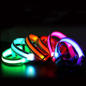 Wholesale Adjustable LED <strong>Dog</strong> <strong>Collar</strong> Rechargeable Reflective Night Safety Light up Flashing Glow Polyester Pet <strong>Collar</strong> for <strong>Dogs</strong> - Product Image 2