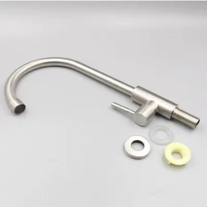 Robinet de cuisine en acier inoxydable de qualité supérieure Robinet d'évier de cuisine à poignée unique avec <span class=keywords><strong>bec</strong></span> pivotant robuste - Product Image 6