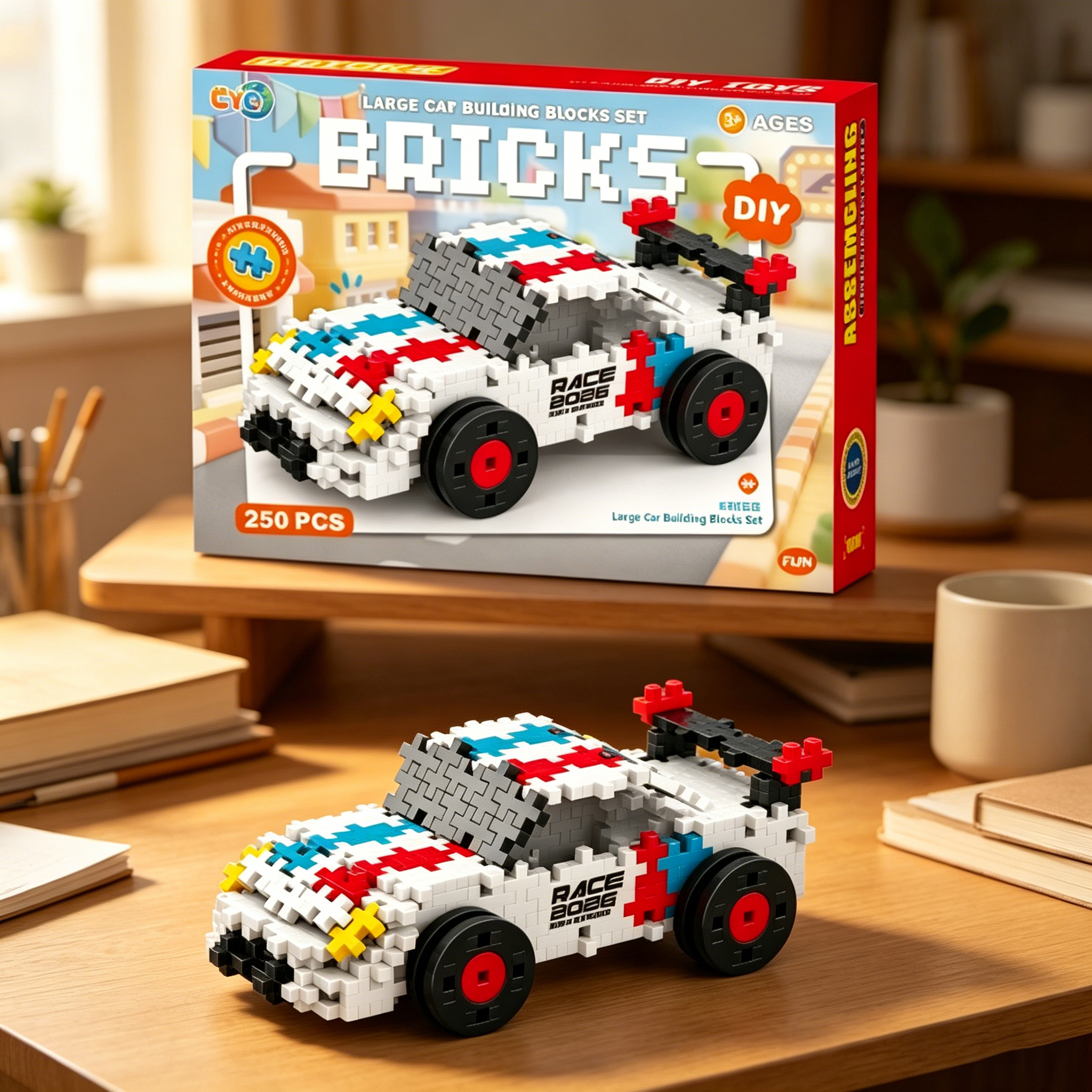 Voiture blanche de grande taille-250pcs