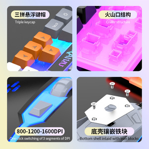 Ensemble clavier et souris de jeu filaires Raikoo T26 avec rétroéclairage RVB et retour tactile pour ordinateurs de bureau et portables - Product Image 2