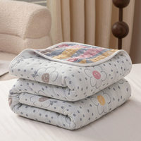Couverture de luxe en gaze de coton pur de qualité supérieure, 6 couches, motif floral moderne et minimaliste, pour bébé, été, rafraîchissante, fine, taille Twin XL, vente en gros