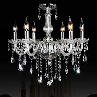Lustre en cristal à livraison rapide, moderne et luxueux, en verre K9, avec bras en cristal, pour salle à manger, chambre à coucher, éclairage intérieur