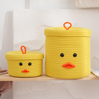 Panier de rangement en coton corde canard décoration de fête pour enfants fournitures de vacances de Pâques dessin animé canard panier d'animaux de Pâques