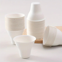 Gobelet en pulpe blanche biodégradable, écologique, à logo imprimé sur mesure, de forme conique, pour l'emballage de crème glacée