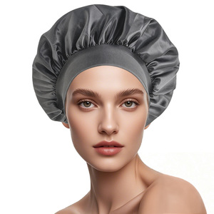 Serviette à cheveux double couche en satin <span class=keywords><strong>de</strong></span> soie grande taille pour femme, avec logo personnalisé, <span class=keywords><strong>bandeau</strong></span> très élastique, <span class=keywords><strong>bonnet</strong></span> <span class=keywords><strong>de</strong></span> nuit et <span class=keywords><strong>de</strong></span> <span class=keywords><strong>bain</strong></span> pour un confort optimal - Product Image 5