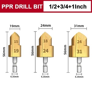 Broca escalonada PPR de <span class=keywords><strong>20</strong></span>, 25, 32 mm para tuberías de agua de 1/2, 3/4, 1 pulgada, herramienta de conexión para reparación de fugas por termofusión - Product Image 4