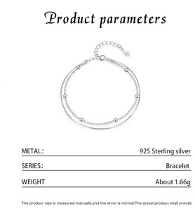 S925 Silver Minimalist Chain <b>Bracelet</b> Round crystal rhinestone Claw setting With <b>Ball</b> Beads Everyday Wear Unisex Jewelry - Product Image 2