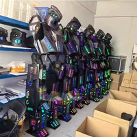 Costumes de robot pour adultes Vente en gros Vêtements de robot mécanique avec lumière LED Robot Cosplay Costume de dessin animé pour la danse de fête