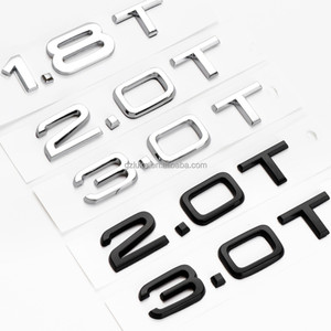 Pegatinas de letras negras para coche, calcomanías plateadas 1,8 T 2,0 T 3,0 T, emblema para 3/4/5/6/7/8, venta al por mayor - Product Image 1