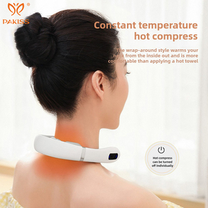 PAKISS Wholesale U Shape Neck Massager Cordless Electric Pulse Heated Massage Machine <b>Remote</b> Control Gift Set OEM ODM - Product Image 3