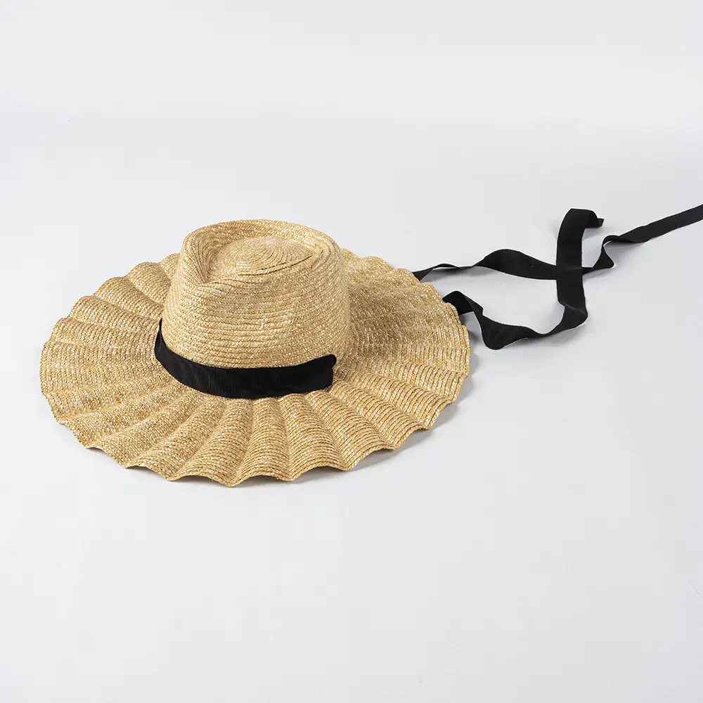 New fashion women straw sun hat outdoor concave style beach straw hat