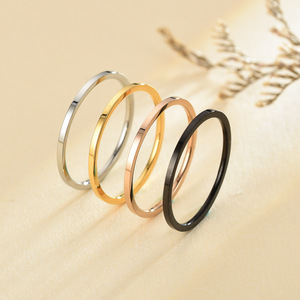 Jane Eyre-Anillo de boda de diseño Simple Unisex, anillos de boda de avión delgado de 2 MM, de acero inoxidable, bonito y pequeño - Product Image 2